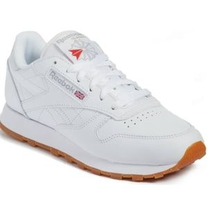 Reebok Classic Leather Sneaker in White and Gum